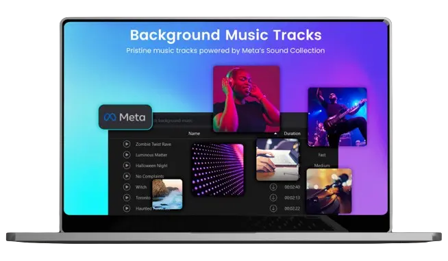 The background music tracs feature of PowerDirector MOD APK